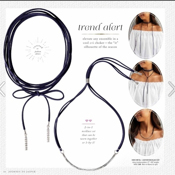 CHLOE + Isabel Hero Metal + Leather Necklace NEW - Picture 2 of 13